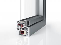 Kunststoff-Aluminium-Fenster Profil PaXabsolut Neotherm Alublend 83 flächenbündig mit 3-fach Verglasung